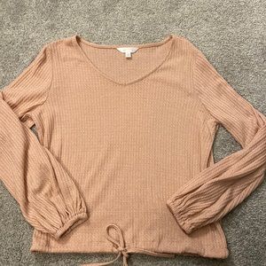 Lauren Conrad Light Pink Waffle Knit Blouse